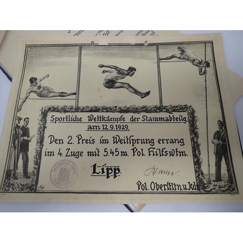 1347 - A large folder of ephemera relating to Willy Lipp SS Sturmbannfuehrer and police major, including po... 