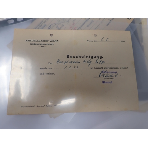 1347 - A large folder of ephemera relating to Willy Lipp SS Sturmbannfuehrer and police major, including po... 