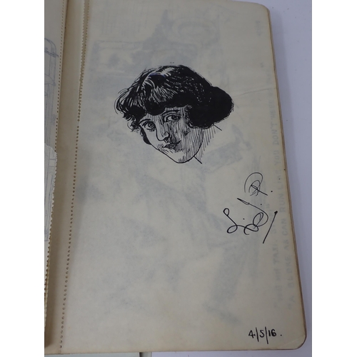 1349 - A large quantity of various ephemera including portrait sketch signed Ronald Searle, autograph album... 