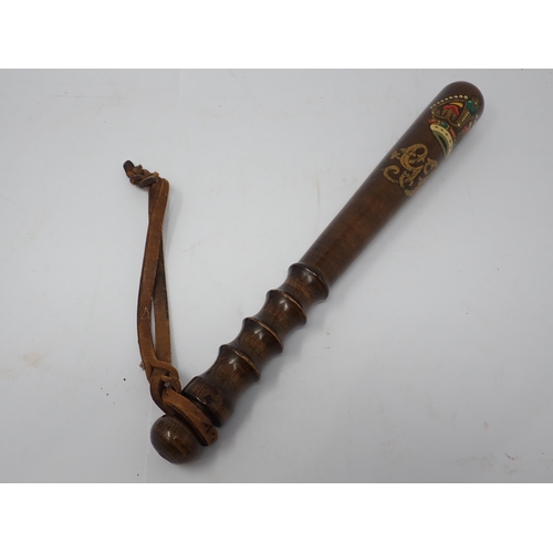 1355 - A wooden Police Truncheon painted 'Kidderminster Special Constable 140'