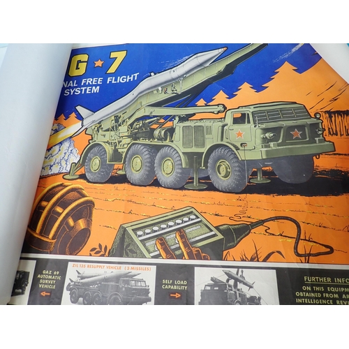 1372 - Eight Soviet era Recognition Posters of Russian military vehicles, artillery and aircraft