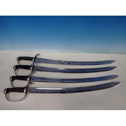 1377 - Eight Police/Custom Hangers with plated blades and no scabbards