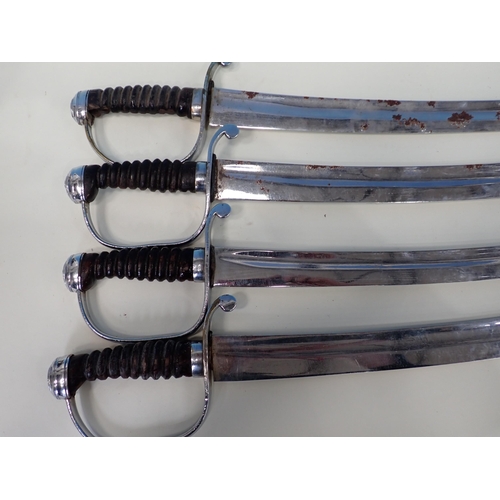 1377 - Eight Police/Custom Hangers with plated blades and no scabbards