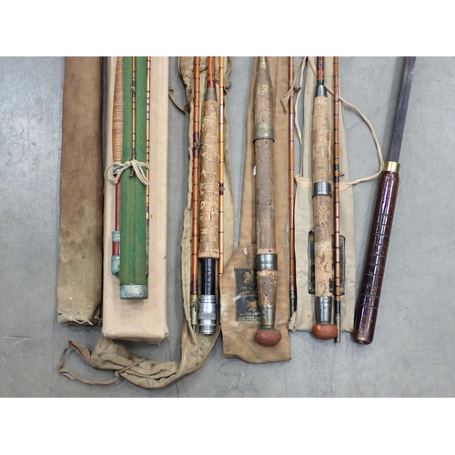 A Hardy Palakona 'The Tournament' three piece split cane Rod