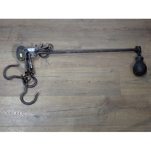 12 - An antique steel balance Scale