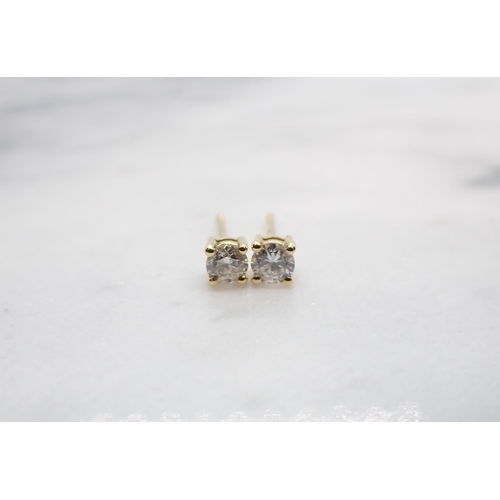 153 - A pair of Diamond ear Studs each claw-set brilliant-cut stone, total diamond weight 0.40cts, in 18ct... 