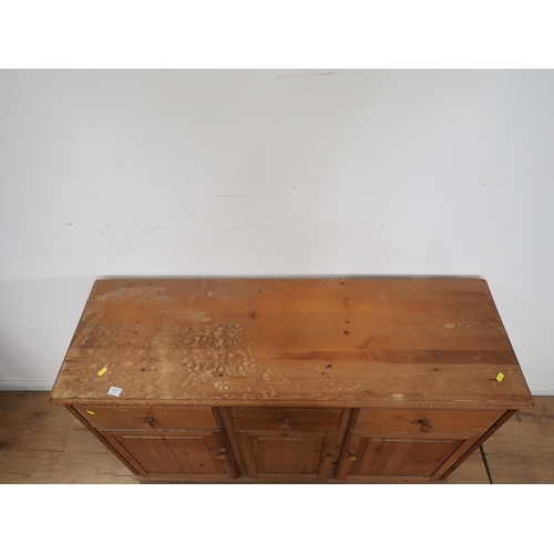 236 - A modern pine Dresser Base 4ft 2in W x 2ft 8in H and a rustic Coffee Table