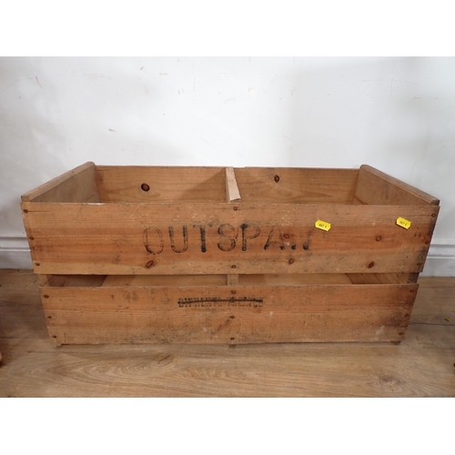 245 - A wooden Crate and four Wine Racks