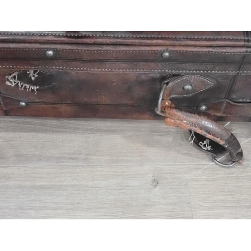 246 - A leather Suitcase and two other Luggage Cases