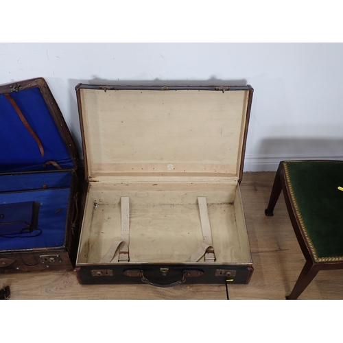 246 - A leather Suitcase and two other Luggage Cases