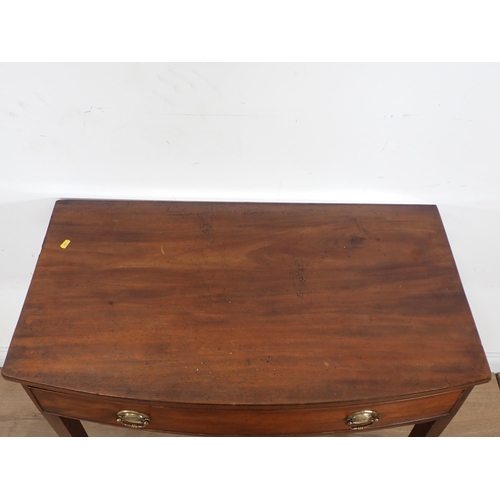 247 - A 19th Century mahogany bow fronted Side Table fitted frieze drawer 3ft W x 2ft 7in H