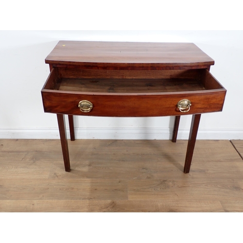 247 - A 19th Century mahogany bow fronted Side Table fitted frieze drawer 3ft W x 2ft 7in H