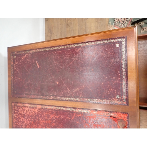 255 - A mahogany veneered Partner's Desk 6ft W x 2ft 6in H