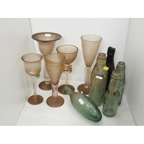 258 - A quantity of glassware including bottles, Glasses, etc.