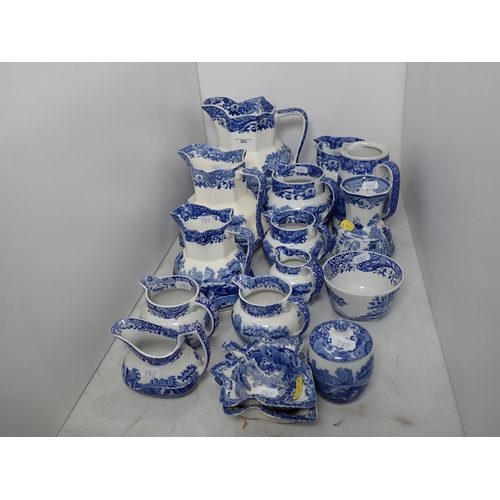 282 - A quantity of Spode Italian Jugs of varying sizes, a pair of Leaf Dishes A/F, etc.