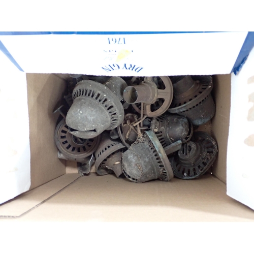 290 - A quantity of furniture Casters, paraffin lamp fittings and vintage car Break Parts