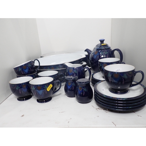 293 - A quantity of Denby Baroque pattern China including, Teapot, Cups, Saucers, pair of Condiments, thre... 