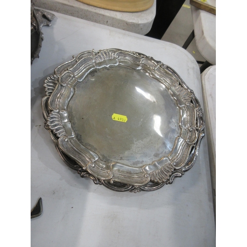 298 - A quantity of Continental silver and plated items including Trays, Plates, Tureen and cover, Cups an... 