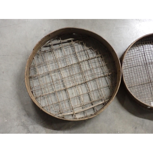 307 - Three various Sieve, two boxes and a clothes Airer