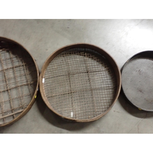 307 - Three various Sieve, two boxes and a clothes Airer