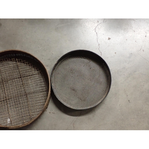 307 - Three various Sieve, two boxes and a clothes Airer