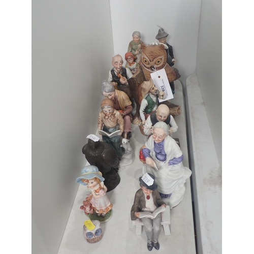 339 - A group of Figurines including a Burlington Character Jug, Owl Models etc