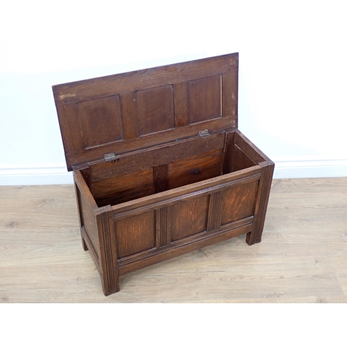 383 - A small modern oak three panel Coffer 2ft 2in W x 1ft 4in H