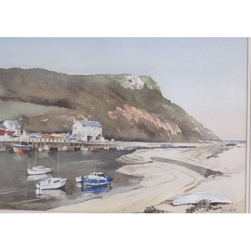 429 - MARY CHANCE. Extensive landscape view, signed, watercolour, 9½ x 13½in; a watercolour of Axmouth, si... 