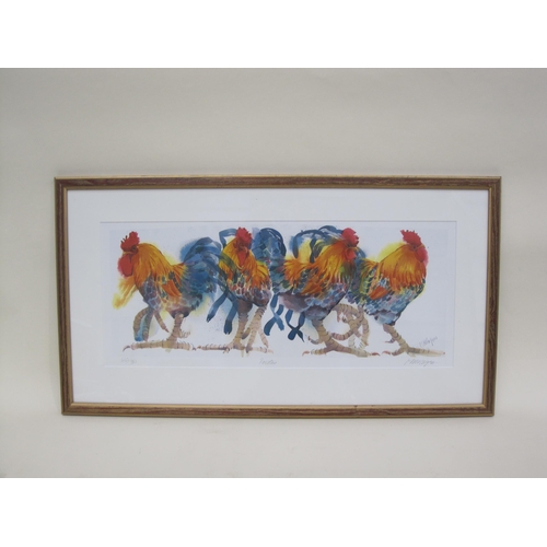 435 - M.A. ROGERS. Roosters, colour reproduction, signed and numbered 463/500, pl. 8¼ x 21in; and one othe... 