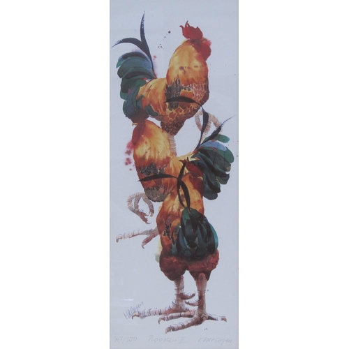 435 - M.A. ROGERS. Roosters, colour reproduction, signed and numbered 463/500, pl. 8¼ x 21in; and one othe... 