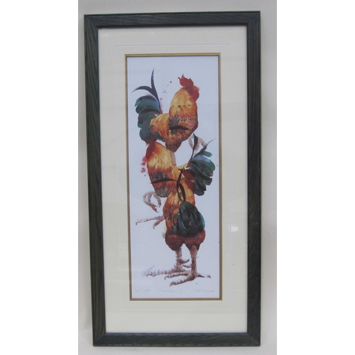 435 - M.A. ROGERS. Roosters, colour reproduction, signed and numbered 463/500, pl. 8¼ x 21in; and one othe... 