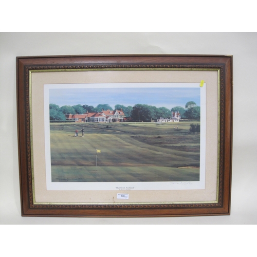 436 - TERENCE MACKLIN, Muirfield, Scotland, reproduction in colours, pencil signed in lower margin, pl. 15... 