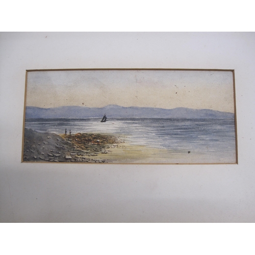 439 - R.L. Sailing boats in a calm, signed with monogram, watercolour, 7 x 9in; two framed Mirrors; two co... 