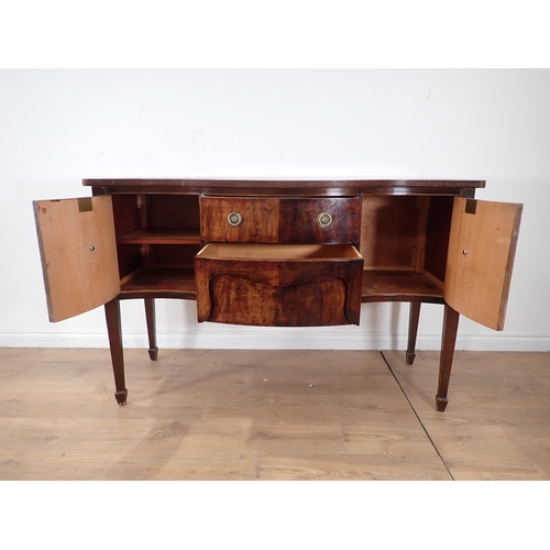 500 - A Georgian style mahogany veneered serpentine fronted Sideboard