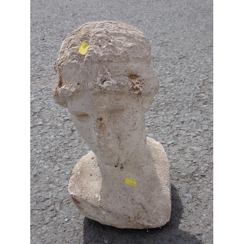 55 - A concrete stone Bust 1ft 4in H