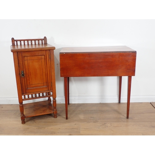 59 - A 19th Century mahogany Pembroke Table fitted single end drawer and an Edwardian Pot Cupboard