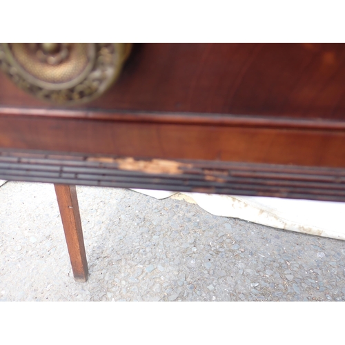 628 - A 19th Century mahogany Side Table with single frieze drawer on square legs and an Overmantle Mirror... 