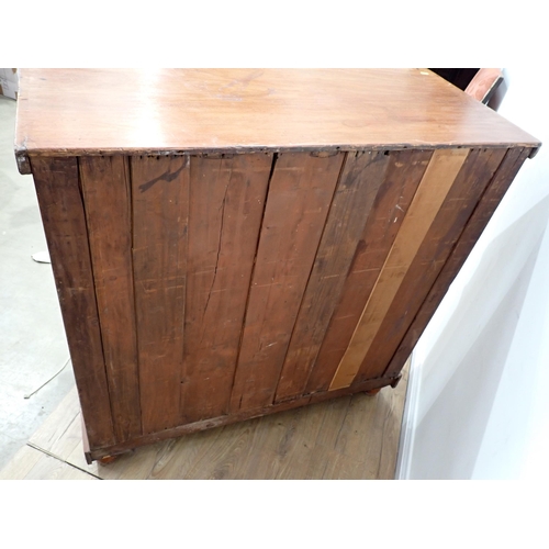 67 - A Victorian Scottish Chest of secret drawer above two short and three long drawers flanked by bobbin... 