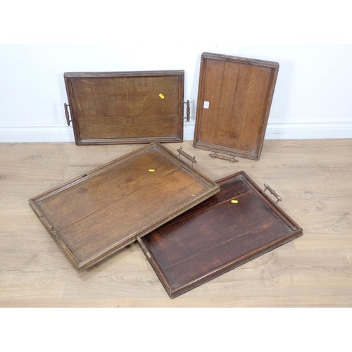 54A - Four graduated oak Trays