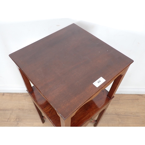 459 - A Georgian mahogany Wash Stand fitted single drawer 2ft 8in H x 1ft 2in W