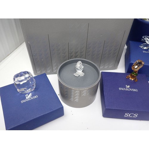 341 - A quantity of Swarovski crystal Figures including a ship, animals, , mostly boxed