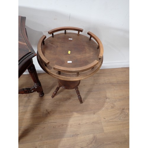 90 - A Victorian mahogany Centre Table, an Occasional Table A/F and two Bedroom Chairs