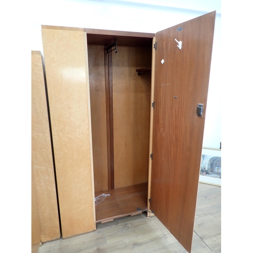 321 - An Art Deco birdseye maple Bedroom suite comprising two Wardrobes