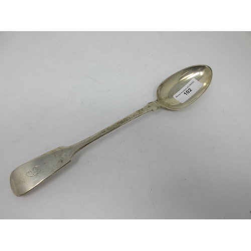 102 - A Victorian silver Basting Spoon, fiddle pattern, engraved initial C, London 1849, maker G.A.