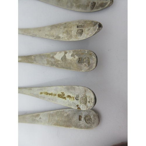 114 - Sixteen Austrian silver Teaspoons, some engraved initials, various dates and Assay offices