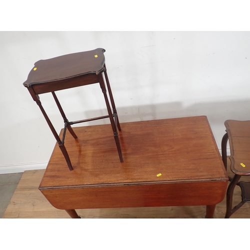 15 - A 19th Century mahogany Pembroke Table, a Footstool and two Occasional Tables