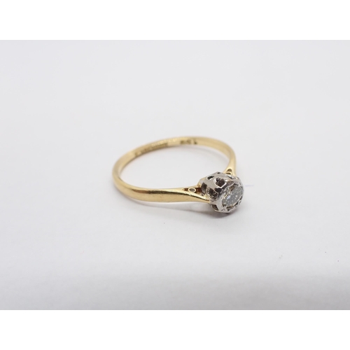 173 - A Diamond single stone Ring illusion-set brilliant-cut stone, stamped 18ct & PLAT, ring size O