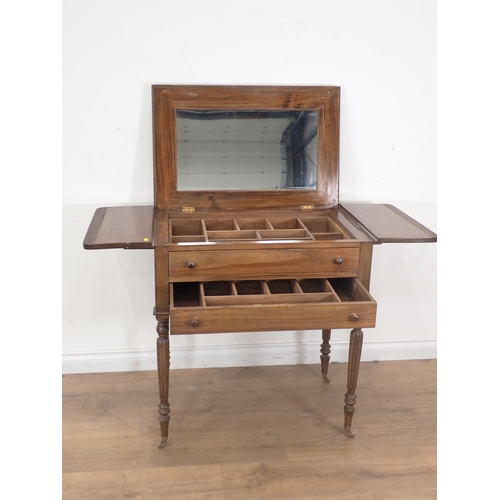 232 - A 19th Century style drop leaf Dressing Table fitted two frieze drawers mounted on fluted supports 2... 