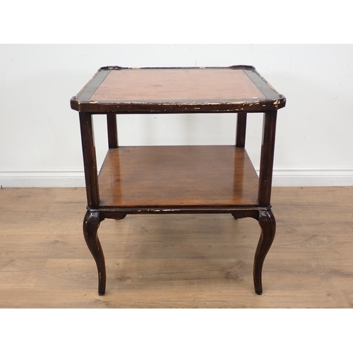 295 - A 19th Century mahogany D-shaped Side Table and a Theodore Alexander two tier Lamp Table