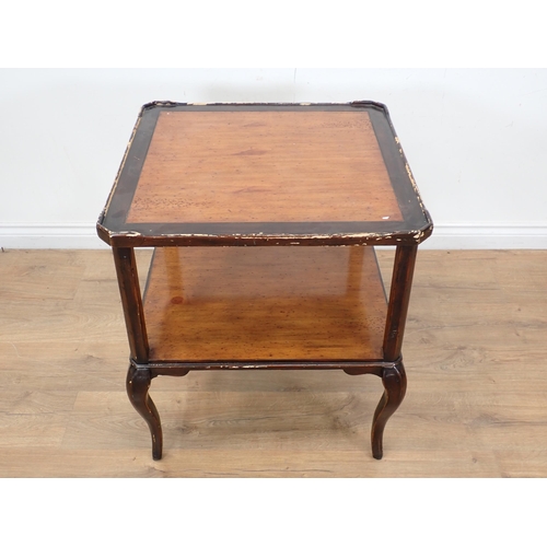 295 - A 19th Century mahogany D-shaped Side Table and a Theodore Alexander two tier Lamp Table